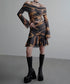 Smoke Dye Ruched Flounce Skirt